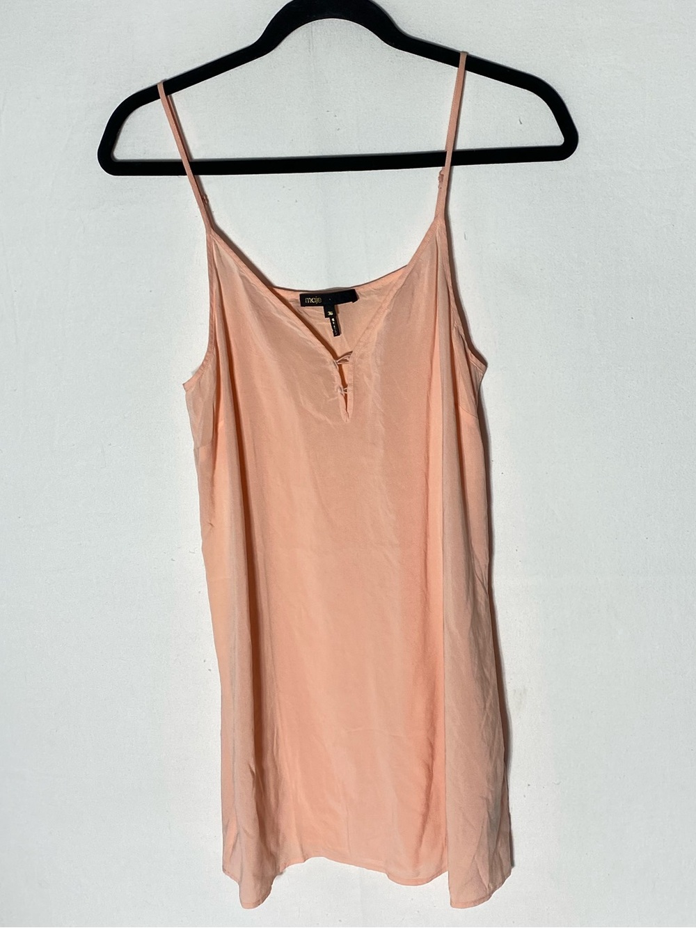 Maje Peach Pink Viscose Stretch Slip  Camisole Tank Top S Balletcore Coquette